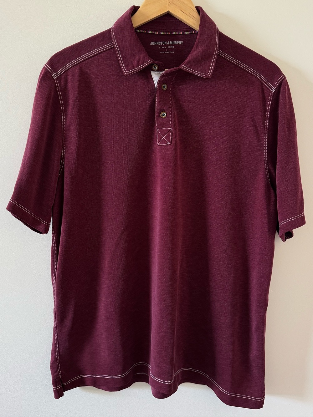 Johnston & Murphy Men's Burgundy Polo Shirt Large